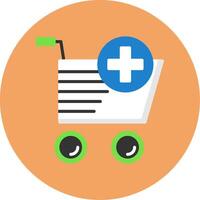 Add to Cart Flat Circle Style Icon vector