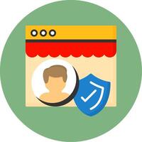 Secure Login Flat Circle Style Icon vector