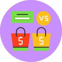 Price Comparison Flat Circle Style Icon vector