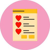 Wishlist Flat Circle Style Icon vector