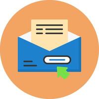 Newsletter Subscription Flat Circle Style Icon vector