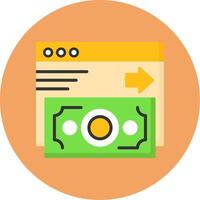 Online Payment Flat Circle Style Icon vector