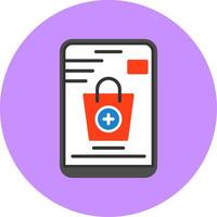 Mobile Shopping Flat Circle Style Icon vector