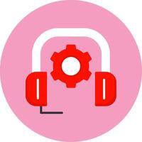 Customer Support Flat Circle Style Icon vector