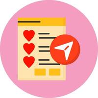 Wishlist Sharing Flat Circle Style Icon vector