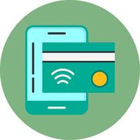 NFC payment Flat Circle Style Icon vector
