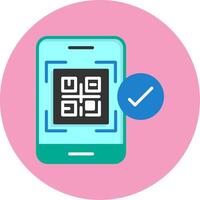 QR code payment Flat Circle Style Icon vector