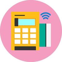 Card reader Flat Circle Style Icon vector
