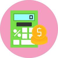 Loan calculator Flat Circle Style Icon vector