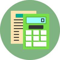Retirement calculator Flat Circle Style Icon vector
