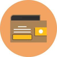 Wallet Flat Circle Style Icon vector
