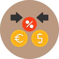 Exchange rate Flat Circle Style Icon vector