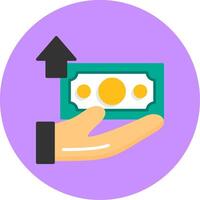 Money transfer Flat Circle Style Icon vector