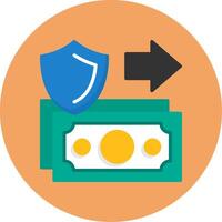 Secure transaction Flat Circle Style Icon vector