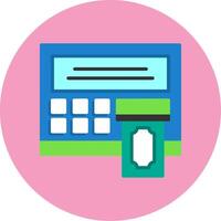 ATM Flat Circle Style Icon vector