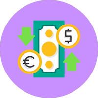 Exchange rates Flat Circle Style Icon vector