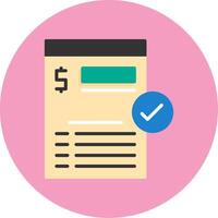 Bill payment Flat Circle Style Icon vector