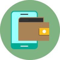 Mobile wallet Flat Circle Style Icon vector