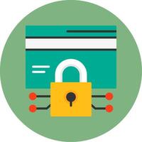Data encryption Flat Circle Style Icon vector