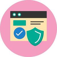 Online security Flat Circle Style Icon vector