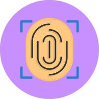Biometric authentication Flat Circle Style Icon vector