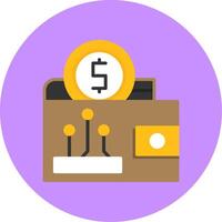 Digital wallet Flat Circle Style Icon vector