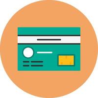 ATM card Flat Circle Style Icon vector