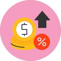 Interest rate Flat Circle Style Icon vector