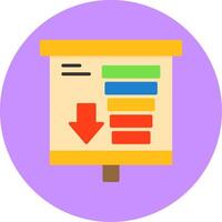Funnel Chart Flat Circle Style Icon vector