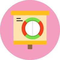 Half Pie Chart Flat Circle Style Icon vector
