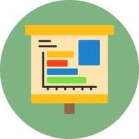 Horizontal Bar Chart Flat Circle Style Icon vector