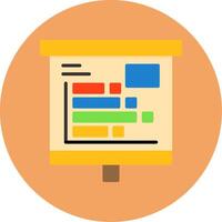 Horizontal Bars showing Flat Circle Style Icon vector