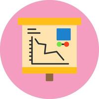 Downward Trend in Graph Flat Circle Style Icon vector