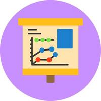 Multiple Trend Chart Flat Circle Style Icon vector