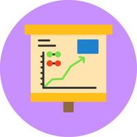 Upward Trend in Graph Flat Circle Style Icon vector