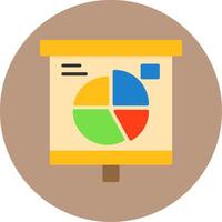 Pie Chart Flat Circle Style Icon vector