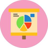 Pie Chart Pieces Flat Circle Style Icon vector