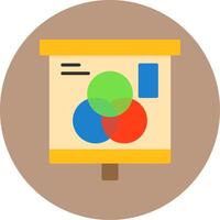 Venn Diagram Flat Circle Style Icon vector