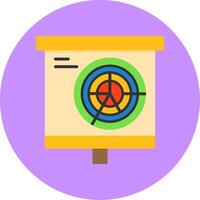 Radar Pie Chart Flat Circle Style Icon vector