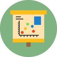 Scatter Graph Flat Circle Style Icon vector