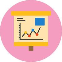 Rising Line Graph Flat Circle Style Icon vector