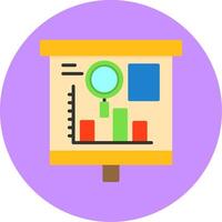 Statistics of Graph Flat Circle Style Icon vector