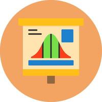 Bell Curve Graph Flat Circle Style Icon vector