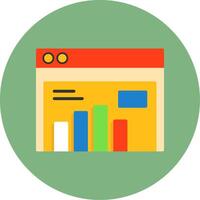 Website Statistics Flat Circle Style Icon vector