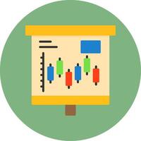 Candlestick Flat Circle Style Icon vector