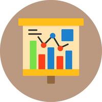 Chart Flat Circle Style Icon vector