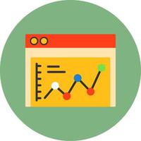 Website Falling Statistics Flat Circle Style Icon vector
