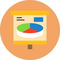 3D Pie Chart Flat Circle Style Icon vector