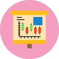 Candlestick Chart Flat Circle Style Icon vector