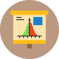 Bell Shaped Graph Flat Circle Style Icon vector